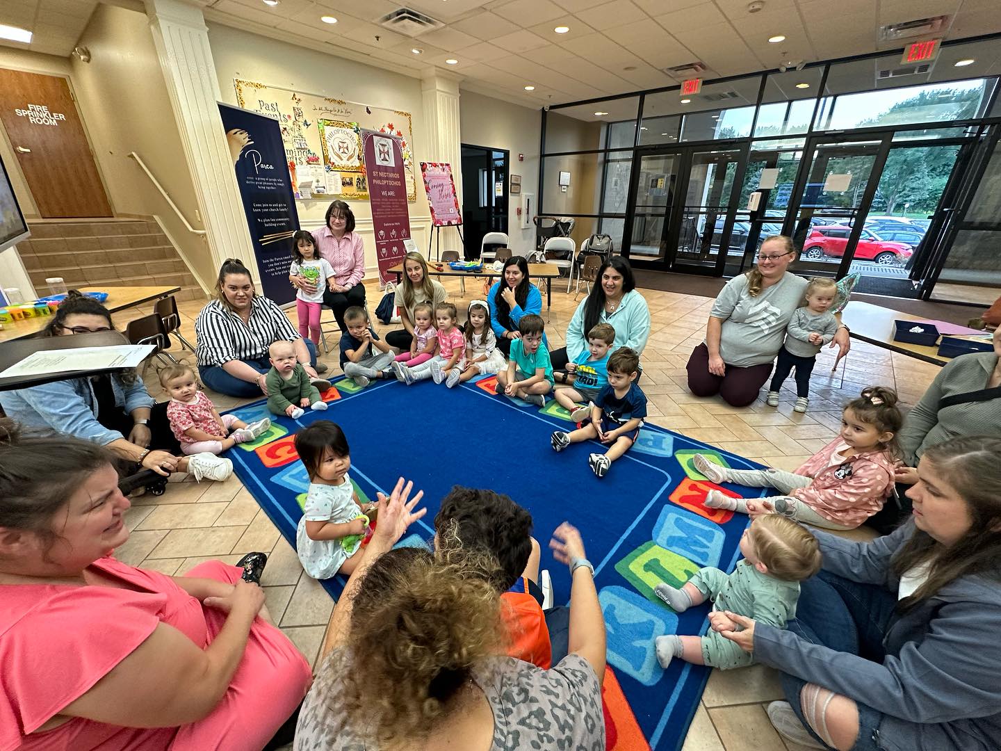 Day School children at circle time on the classroom rug